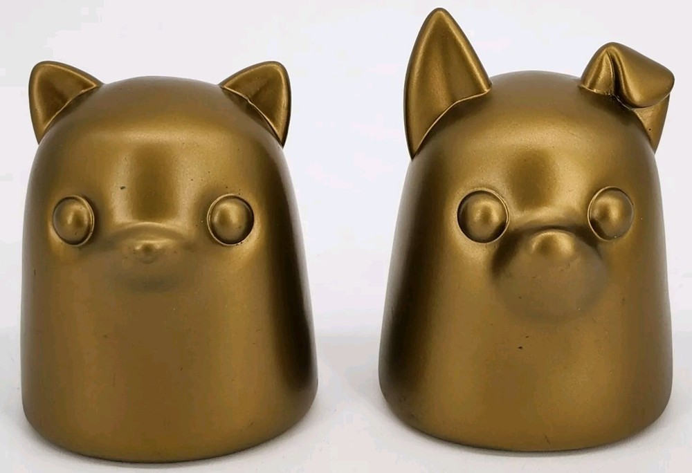 TINY GHOST BIMTOY PUPPY & KITTY GOLD EDITION NYCC 2018 EXCLUSIVE DESIGNER TOYS
