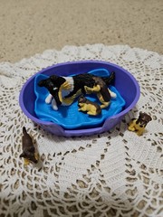 Vintage 1990s Puppy In My Pocket Collie Dog Family Bella Mom & 4 Puppy Dogs