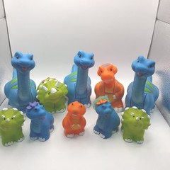VTG Lot Of 10 Fisher Price Little People Dinosaur Figures Brachiosaurus T-Rex