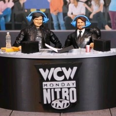 WWE Mattel WCW/NWO Monday Nitro Announce Table With Changeable Logos Accessory