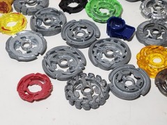 Lot of Vintage Beyblades, Spinners, Launchers Parts Metal Plastic Rubber