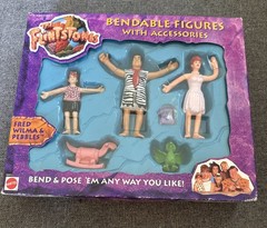 VTG 1993 Mattel The Flintstones Bendable Action Figure Set – New in Sealed Box