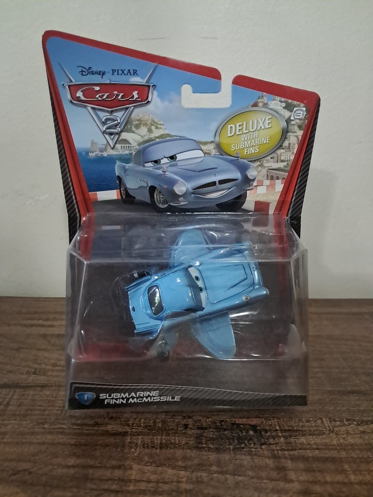2010 Rare Disney Pixar Cars 2 Submarine Finn McMissile Deluxe W/Submarine Fins