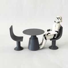 MOS ESPA STREET TABLE AND CHAIR for 3.75 inch (1:18) figure DIORAMA