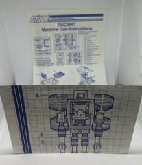Lot of 2 Vintage 1983 GI Joe PAC RAT Machine Gun & Flame Thrower w/Blueprints