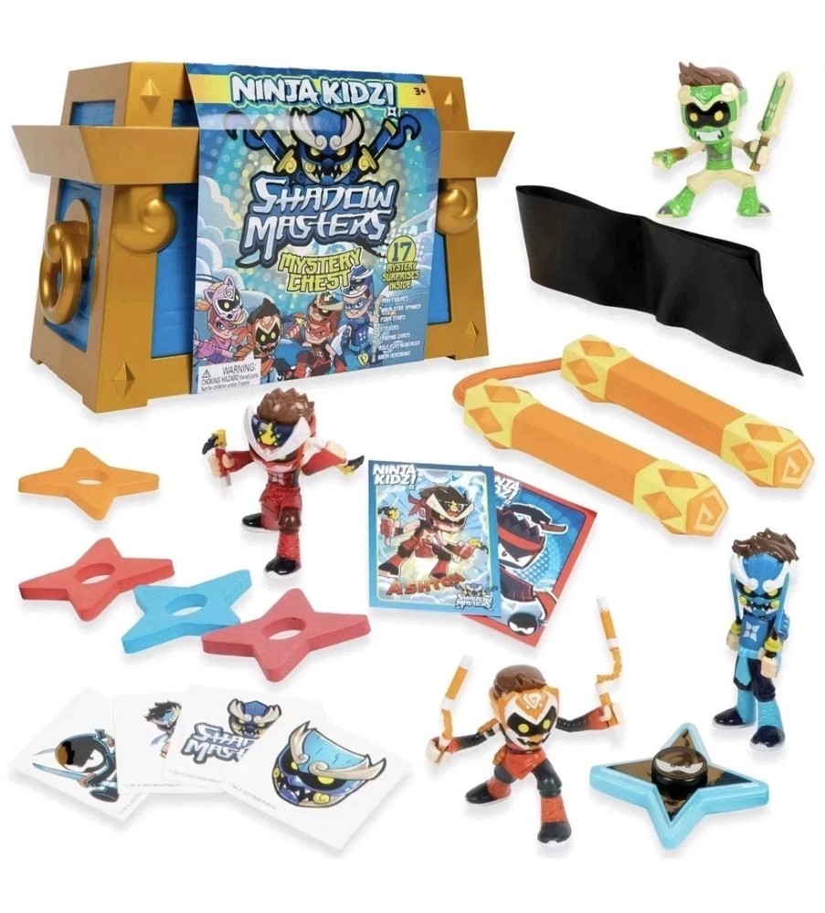 Ninja Kidz Shadow Masters Mystery Large Chest 17 Mystery Surprises Gold Box New