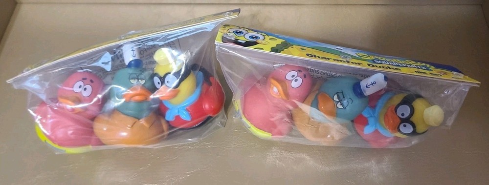 SPONGEBOB LOT OF 2 BAGS OF CHARACTER DUCKS PATRICK, SQUIDWARD, BARNACLE BOY NEW