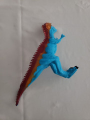 PLASTIC MULTICOLORED DINOSAUR Sounds 11″ LONG TESTED VIDEO