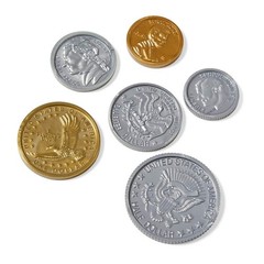 Realistic Play Money Set for Kids – 96 Plastic Coins for Learning & Play