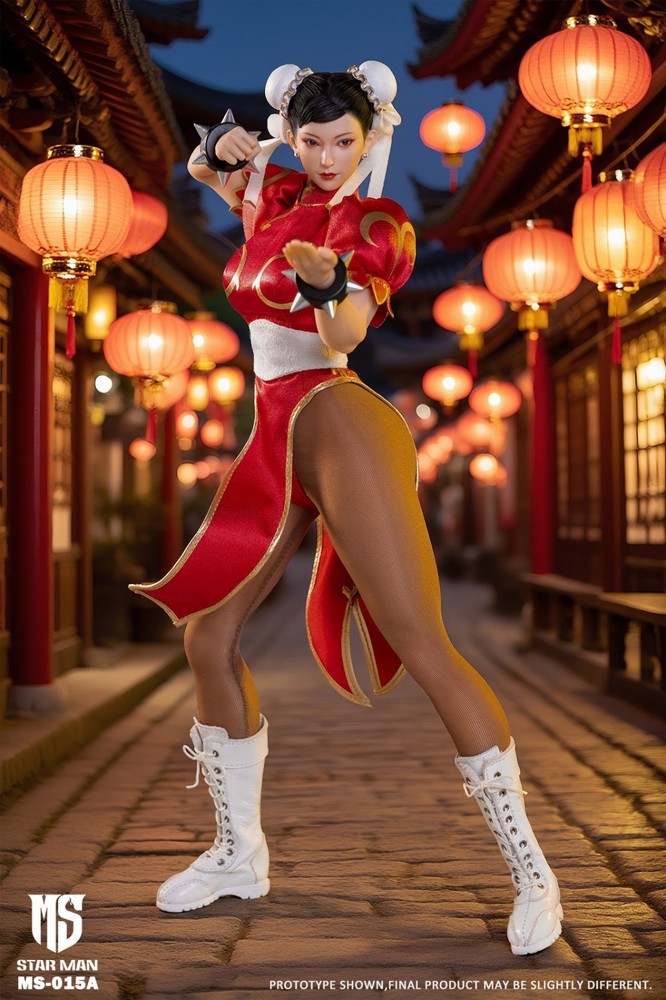US🇺🇲 Star Man 1/6 MS-015A Female Street Fighter Chun-li Red Ver. Action Figure