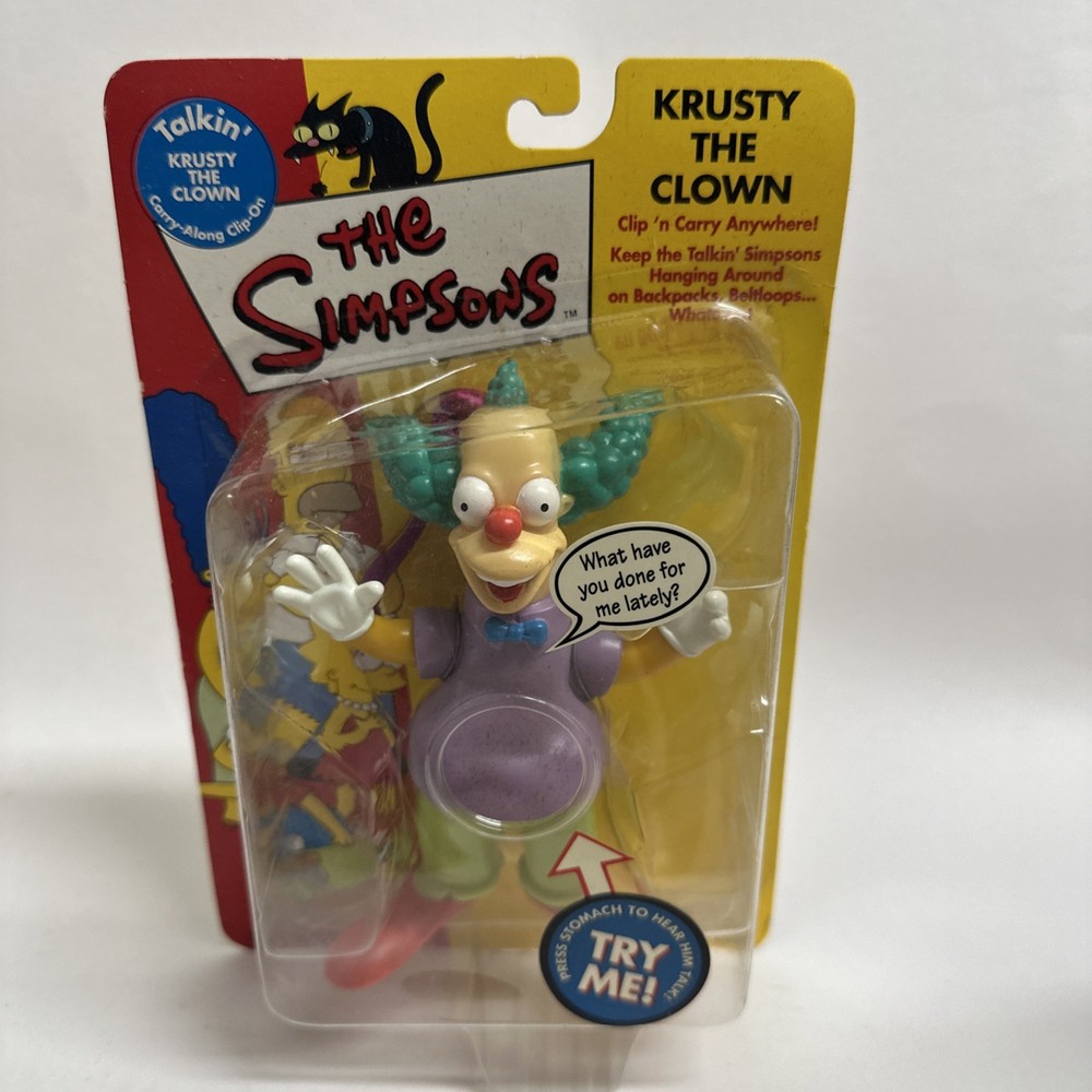 The Simpsons Talkin’ Krusty the Clown Clip and Carry Figure 2000 Playmates 30041