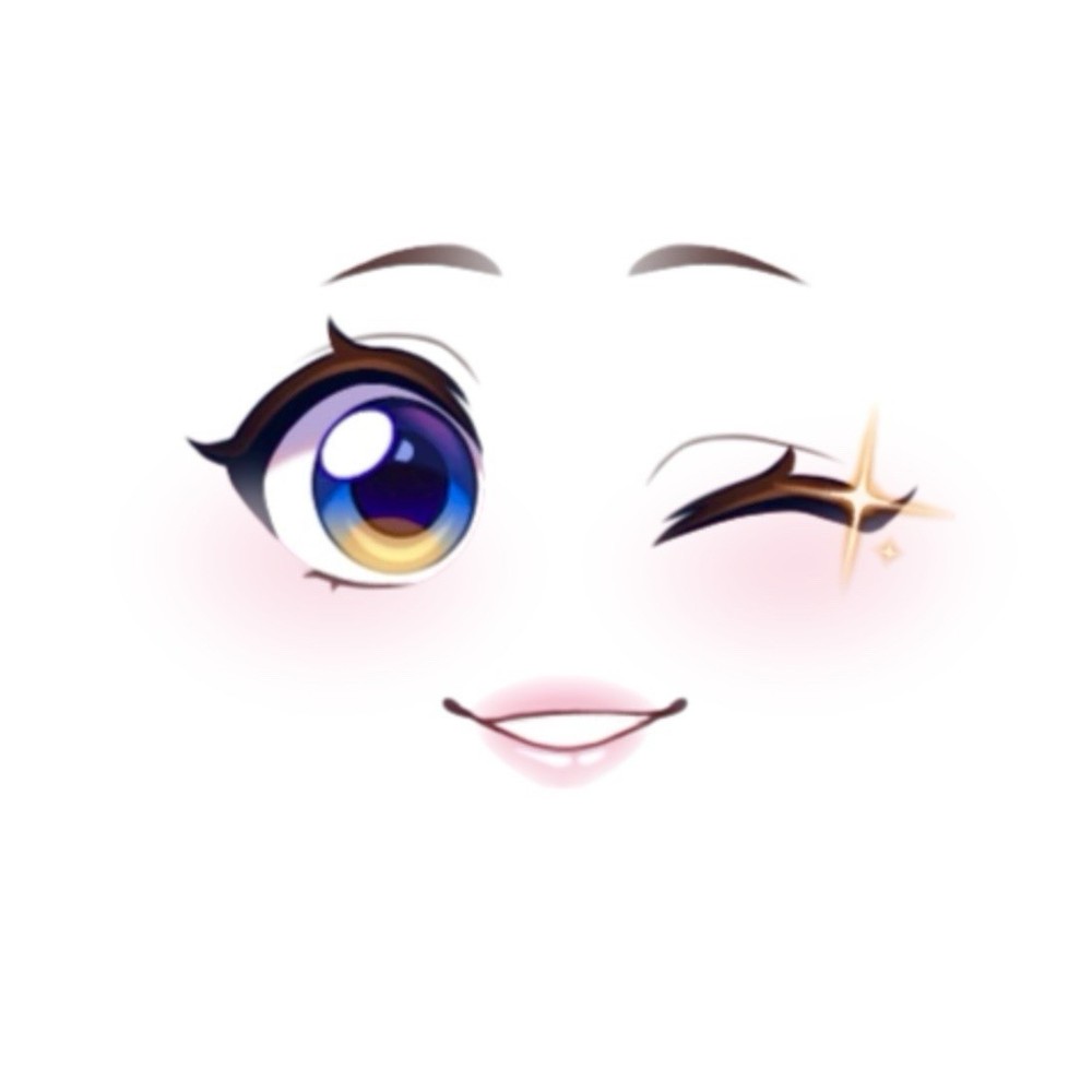 ROBLOX | SPARKLING FRIENDLY WINK – Face Code – SENT IN EBAY MESSG