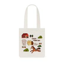 Kakao Friends Lucky Pony Day Eco Bag Ivory & Burgundy Choonsik