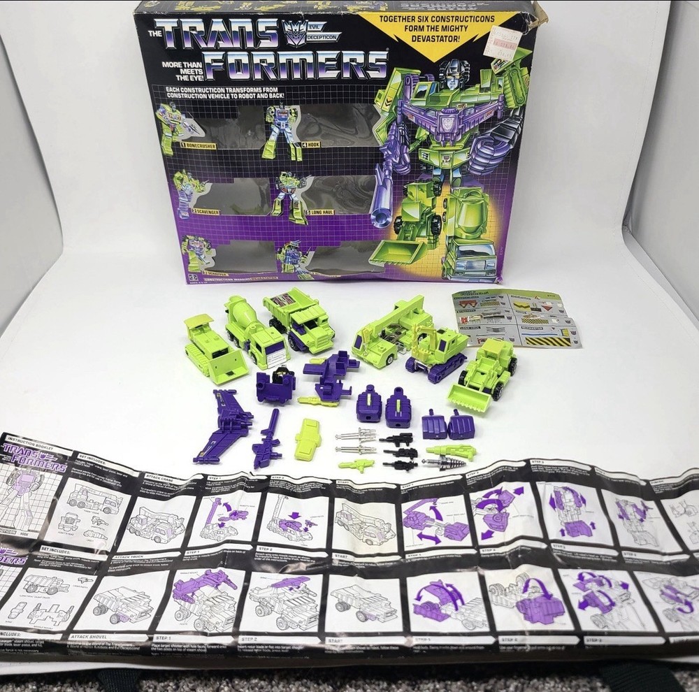 1985 Vintage G1 Transformers Devastator Gift Set W/ Original Box Constructicons