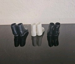 3 Pair of GI Joe Short Boots – 2 Pair of Black & 1 Pair of White 1960s/1970s