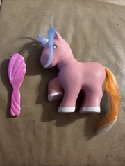 1984 Remco Pretty Pets Pink Unicorn With Rainbow Hair My Little Pony Style Toy