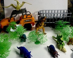Dinasour Toy Lot Mixed Sets Trees 18 Pieces Everything You See Here!! See Desc.