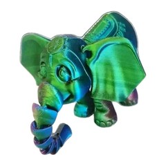 Mini Green Elephant – 3D Printed Articulated Figure 3.54” Next Day Shipping