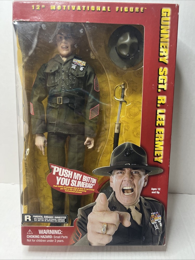 Vtg Gunnery Sgt R. Lee Ermey 12″ Motivational Talking Figure SIGNED New In Box