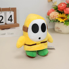 5X Black Green Yellow Blue Red Shy Guy Super Mario Bros Plush Toy Figure Doll 6″