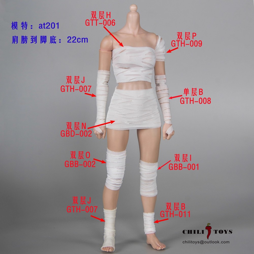 CHILI TOYS 1/6 Bandage Cover Set Fit 12in Body Figures