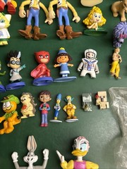Lot of 50+ Vintage Mixed Lot PVC Plastic Toys, Disney, Pixar, Smurfs, Snoopy