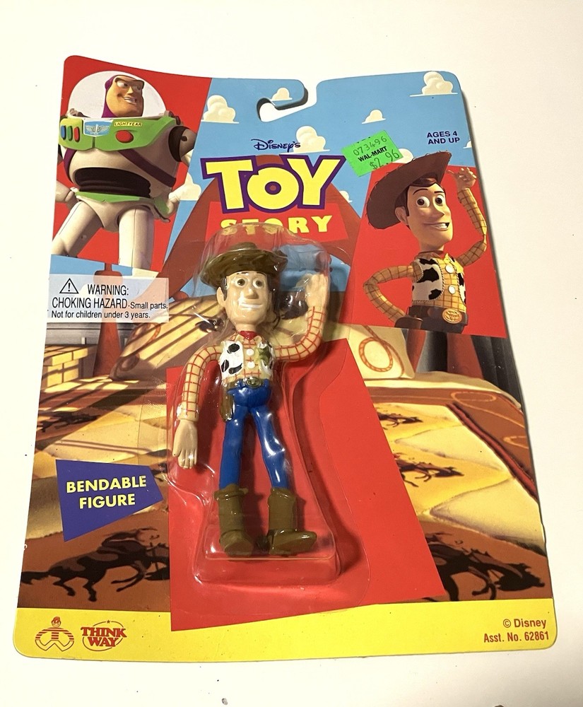 Disney TOY STORY Bendable WOODY Action Figure NEW BOX 1995 Thinkway