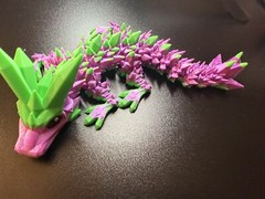 Articulated Crystal Dragon 9 inch Purple and Green