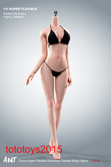 STOCK 1:6 Flexible Female Seamless Pale Skin Figure Body Hand shape+Bikini Set