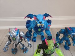 Lot 4 Mr Beast Lab Panther Action Figure Collector Toy Mutant Blue Gray Green