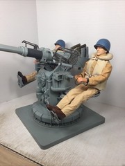 1/6 CUSTOM WW2 US NAVY BOFORS 40MM ANTI AIRCRAFT GUN BATTERY + 2 CUSTOM FGURES