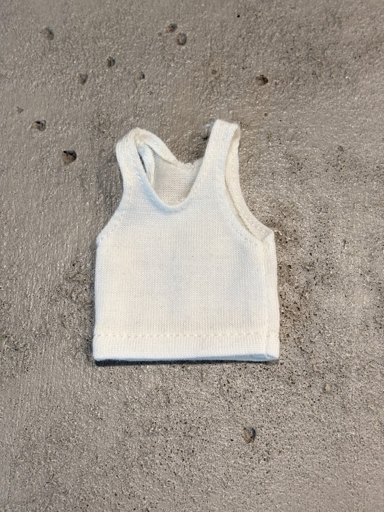 SU-TKP-WHT: 1/12 fabric White tank top for 6″ muscular body or 7″ WWE Adam body