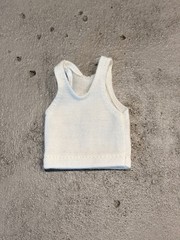 SU-TKP-WHT: 1/12 fabric White tank top for 6″ muscular body or 7″ WWE Adam body