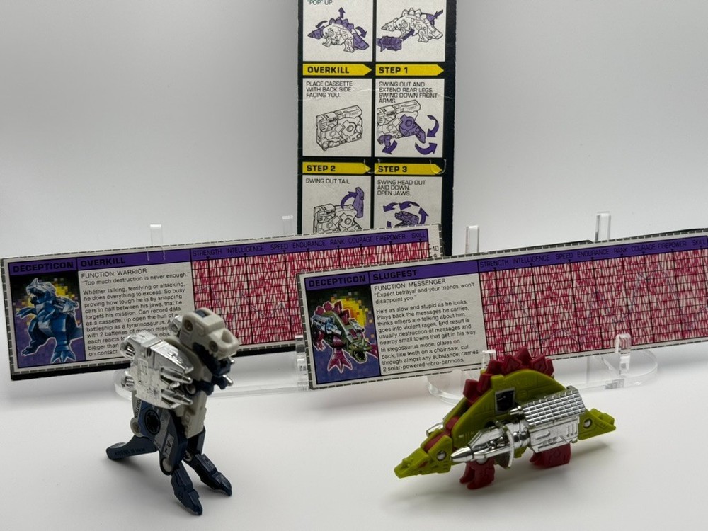 Transformers G1 1987 – Overkill & Slugfest – 100% Complete w/Manual+Data