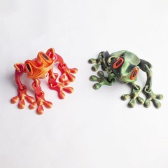 Cute Mini 3D Printed Frogs with Magnetic Feet, Articulated 3D Printed Frog OY