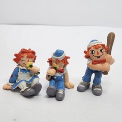 Vintage Raggedy Ann & Andy PVC Figures X3 1981 W Berrie 2.5″ COL-5053