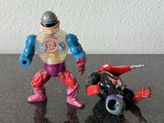 Lot of 2 He-Man 1984 Roboto and 1986 MOTU Mosquitor Figure Pump Works No Legs