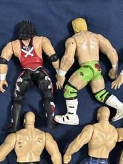 JAKKS WWF BCA Lot Bone Crunching Action Edge Owen Hart Jerry Lawler Dude Love