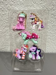 VTG My Little Pony Mini Holiday 5 Piece Ornament Set Kurt S. Adler 2004 Hasbro