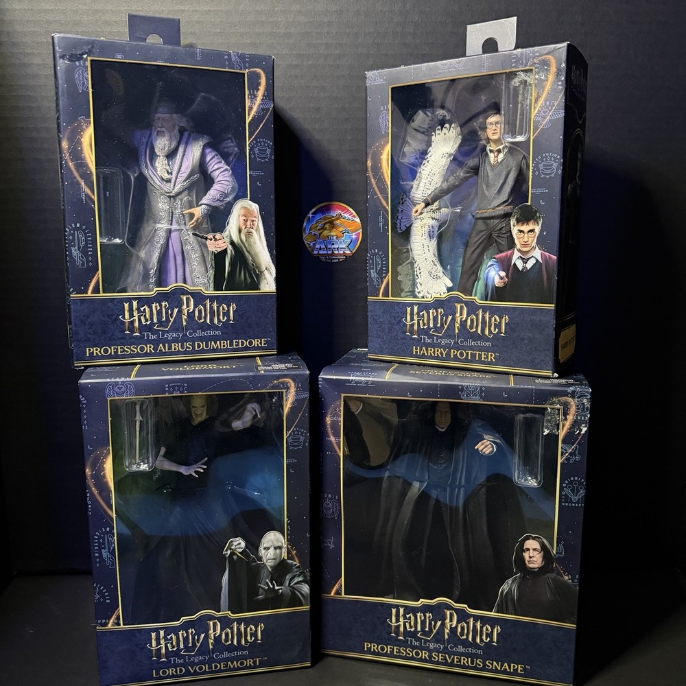 Lot (4) NECA HARRY POTTER Legacy Collection Harry, Snape, Voldemort, Dumbledore