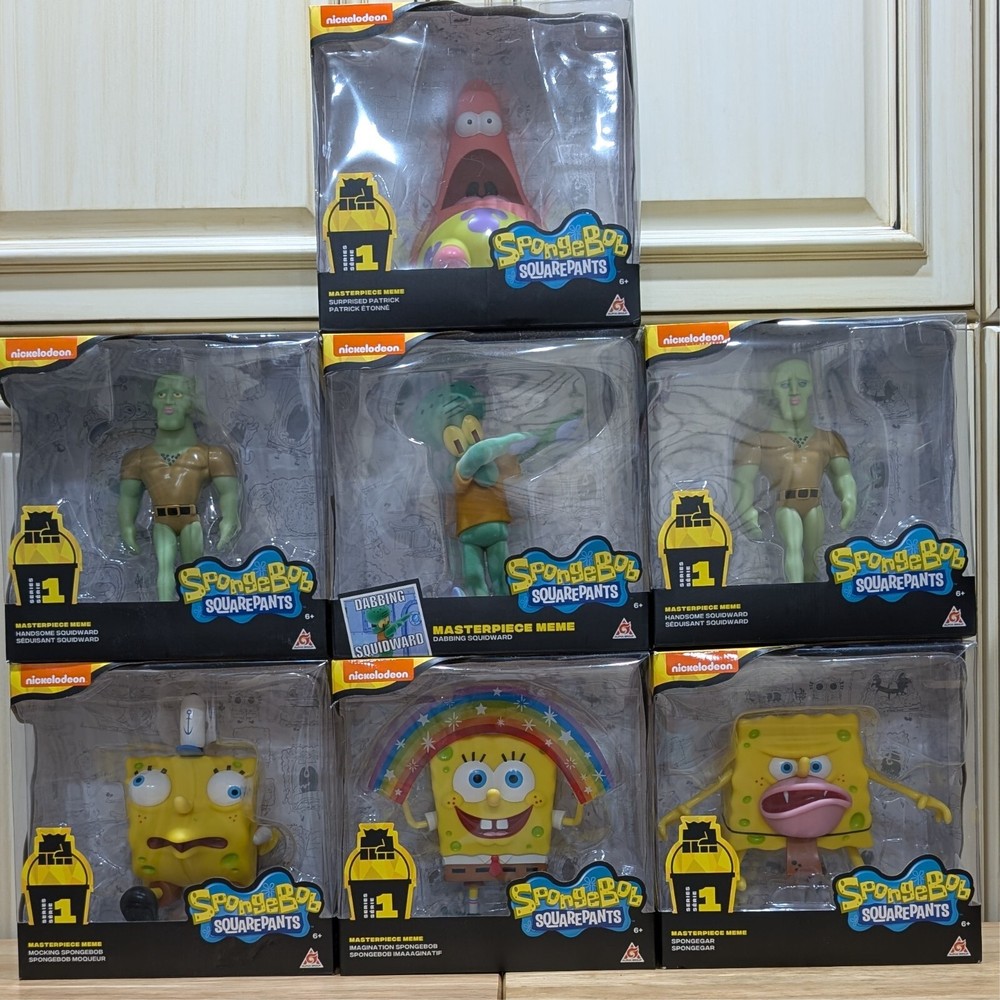 NEW Lot of 7 SpongeBob SquarePants Masterpiece Memes Series 1 Patrick Squidward