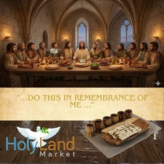 Holy Land Market Meal That Heals Olive Wood Communion Set – Six Cups and one