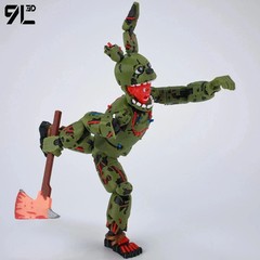 9L3D Printed FNAF Freddy Fazbear Springtrap Action Figure Collectible