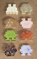 SPACE INVADERS Resin Figure Lot of 8 Urban Designer Art UK Handmade B