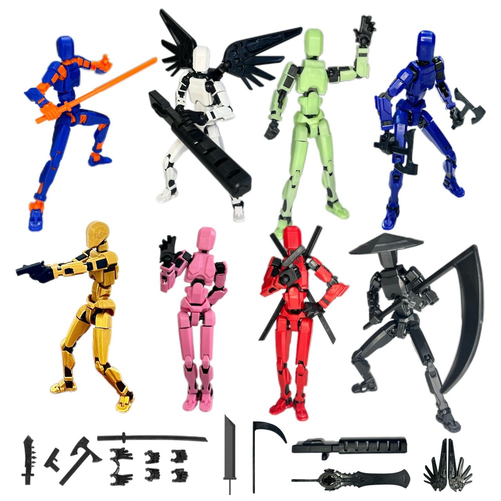 (Assembly Completed) 8 Packs Dummy13 Action Figure Set, 3D Printed ActionFigu…