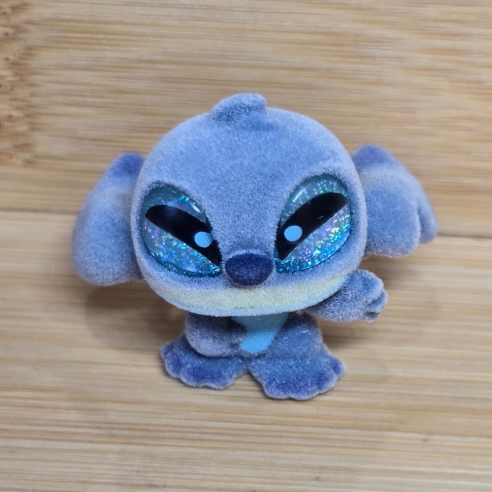 Disney Doorables Stitch Flocked Mini Figure Blue Glitter Eyes Lilo & Stitch
