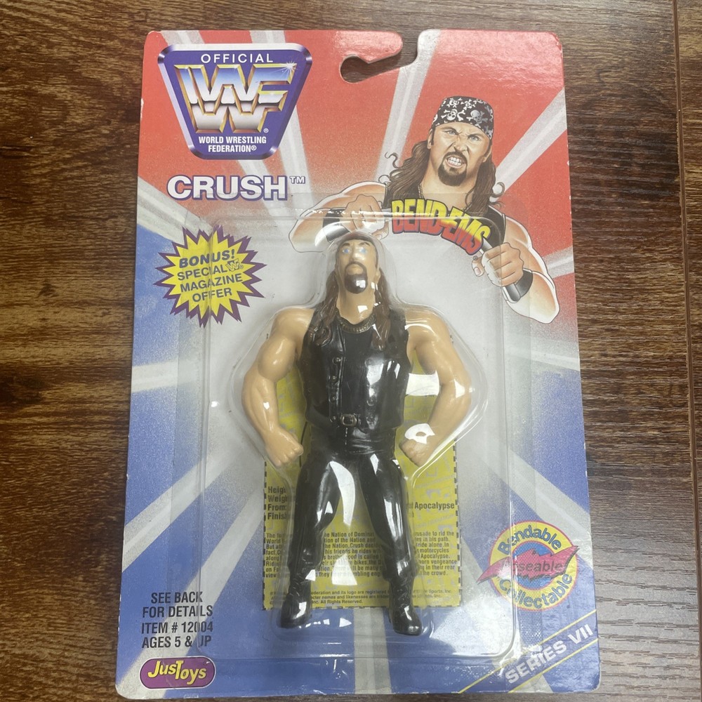 Just Toys WWF Crush Bend-Ems Action Figure 1994 Sealed Vintage WWE Wrestling