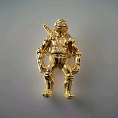 Vintage 24k Gold Guilded Teenage Mutant Ninja Turtle Leonardo Collectable