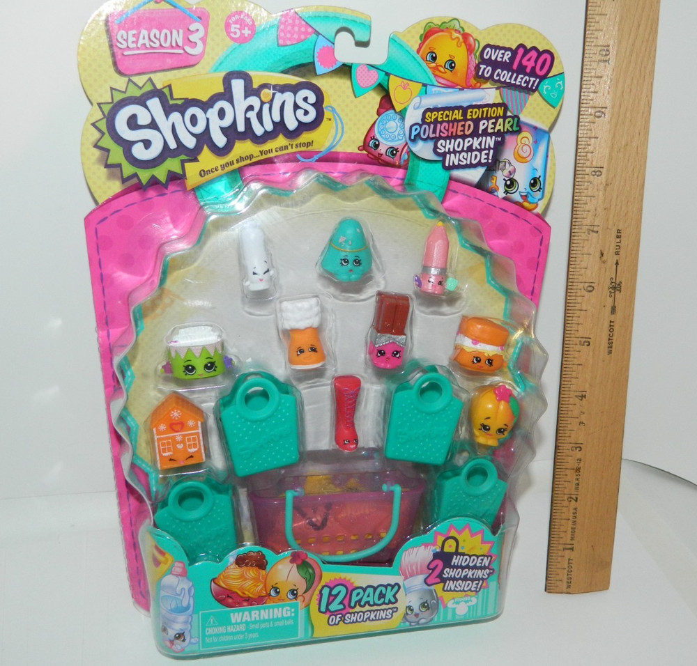 New Shopkins sealed Season 3 Special 12 pack rare polished pearl blind basket