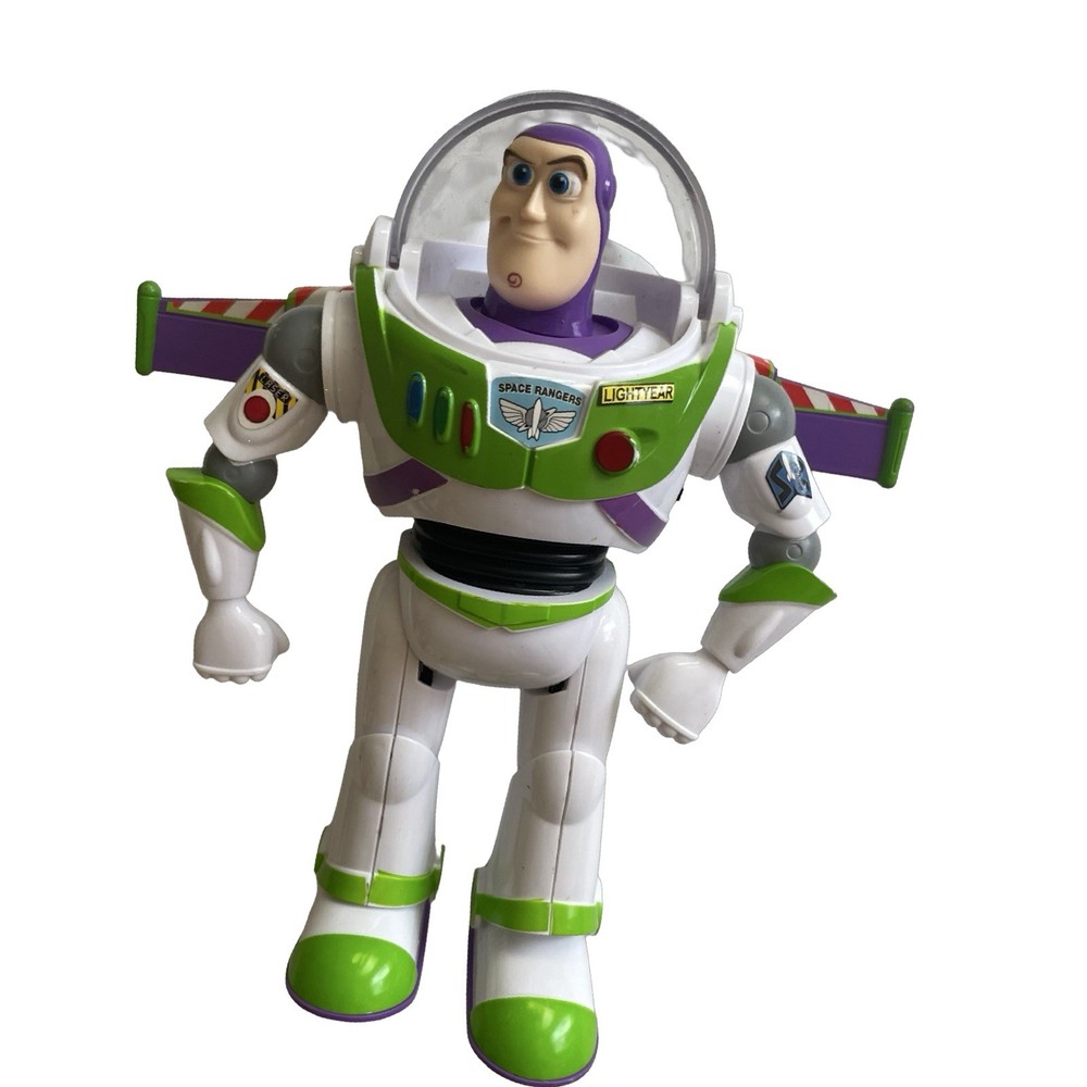 Toy Story Buzz Lightyear Space Ranger Figure DisneyPixar Retractable Wings 8”